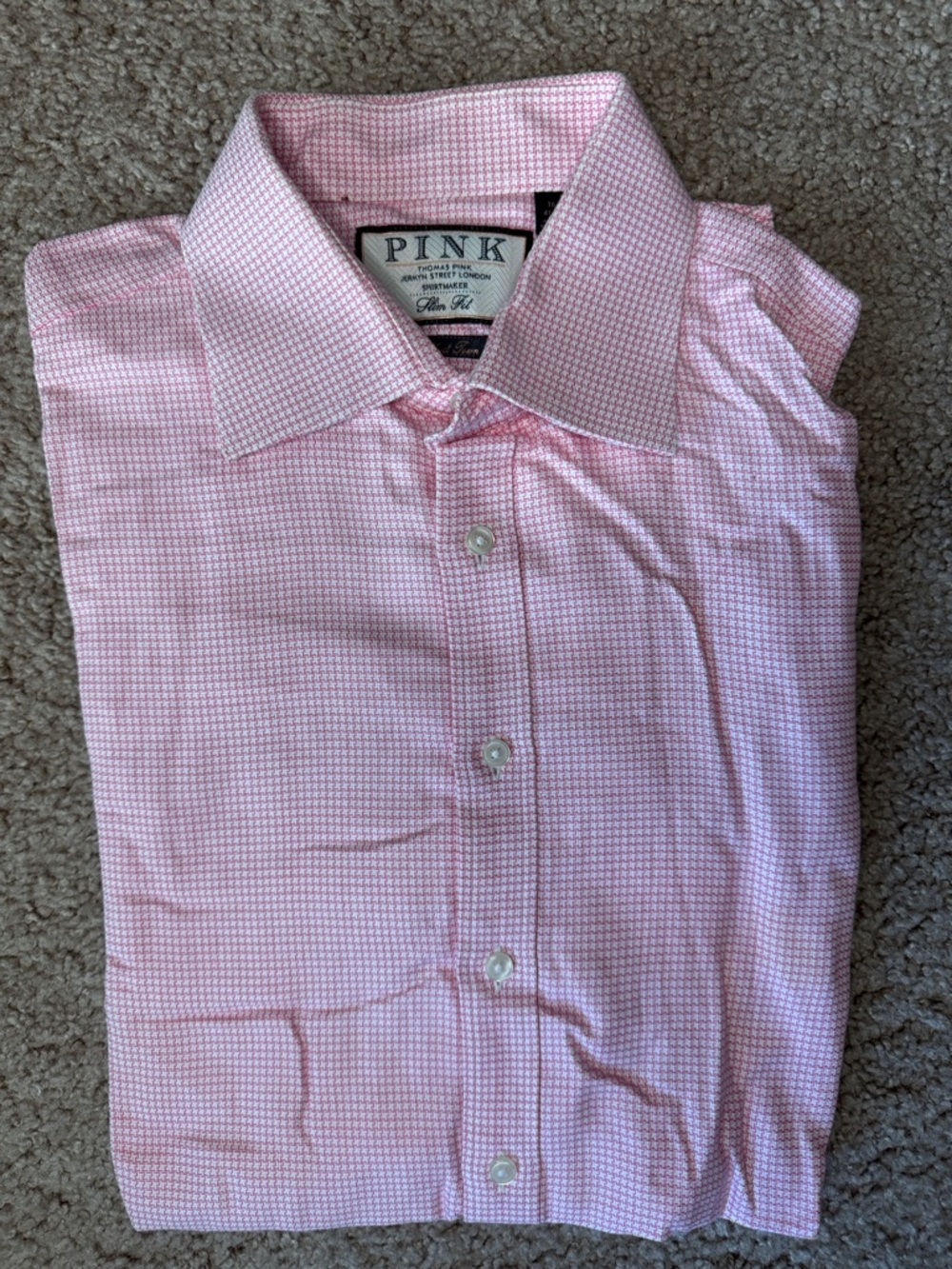 Thomas Pink Light Pink Micro-Check Dress Shirt